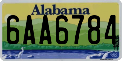 AL license plate 6AA6784