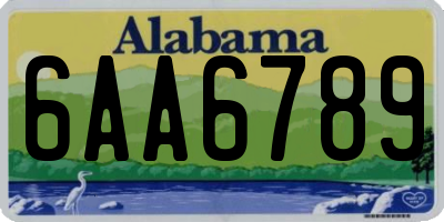AL license plate 6AA6789