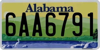 AL license plate 6AA6791