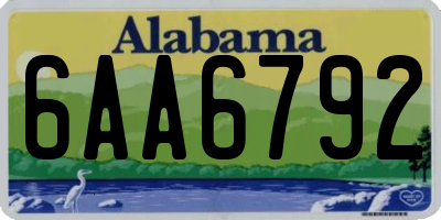 AL license plate 6AA6792
