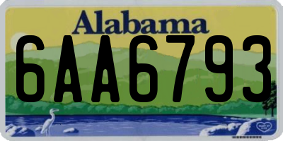 AL license plate 6AA6793