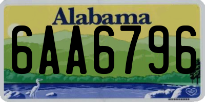 AL license plate 6AA6796
