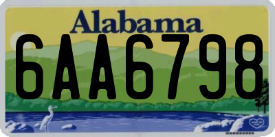AL license plate 6AA6798