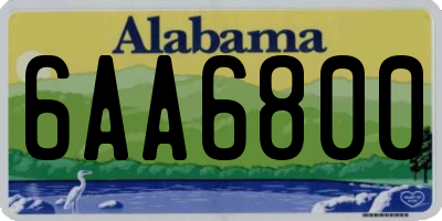 AL license plate 6AA6800