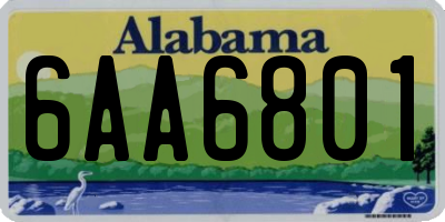AL license plate 6AA6801