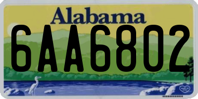 AL license plate 6AA6802