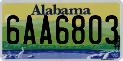 AL license plate 6AA6803