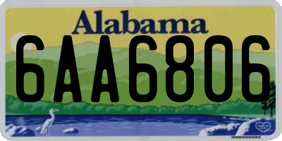 AL license plate 6AA6806