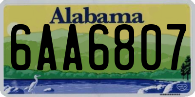 AL license plate 6AA6807