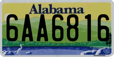 AL license plate 6AA6816
