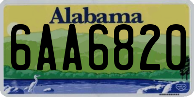 AL license plate 6AA6820