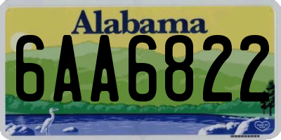 AL license plate 6AA6822