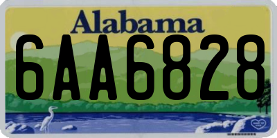 AL license plate 6AA6828