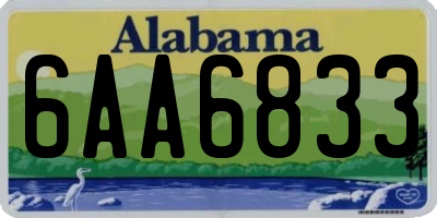 AL license plate 6AA6833