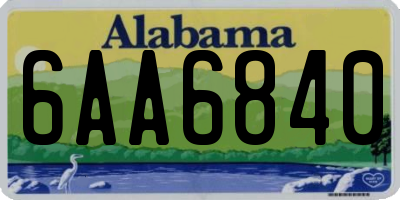 AL license plate 6AA6840