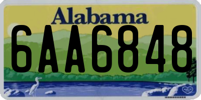 AL license plate 6AA6848