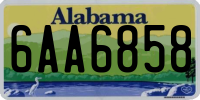 AL license plate 6AA6858