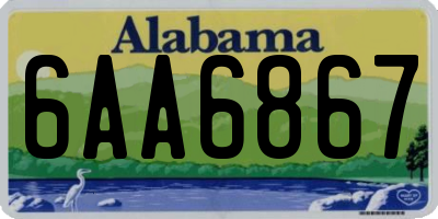 AL license plate 6AA6867