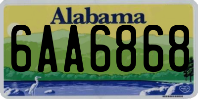 AL license plate 6AA6868