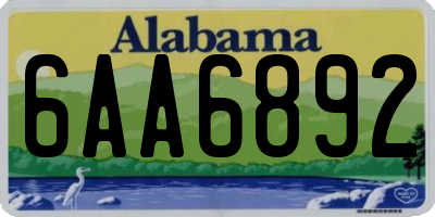 AL license plate 6AA6892