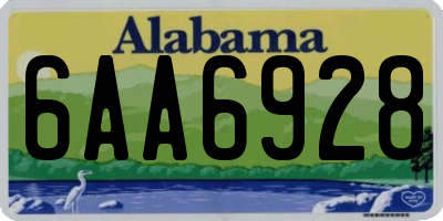 AL license plate 6AA6928