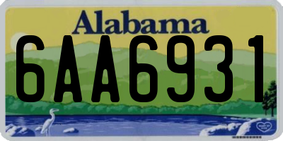 AL license plate 6AA6931
