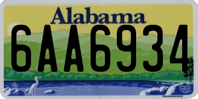 AL license plate 6AA6934