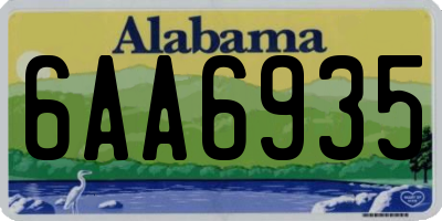 AL license plate 6AA6935