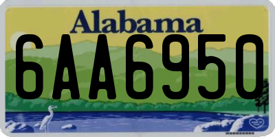 AL license plate 6AA6950