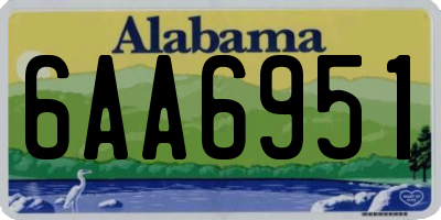 AL license plate 6AA6951