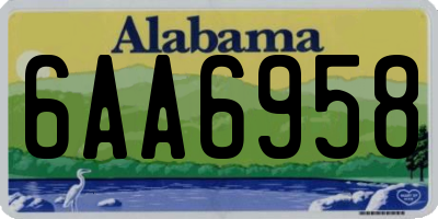 AL license plate 6AA6958