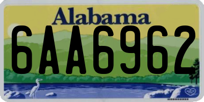 AL license plate 6AA6962