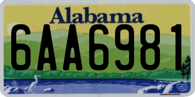 AL license plate 6AA6981