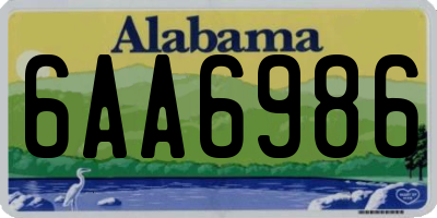 AL license plate 6AA6986