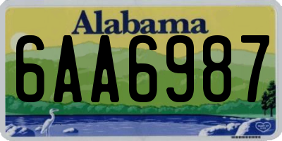 AL license plate 6AA6987