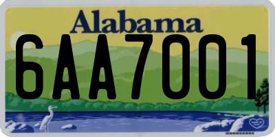 AL license plate 6AA7001