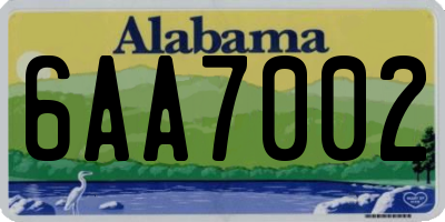 AL license plate 6AA7002
