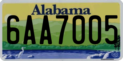 AL license plate 6AA7005