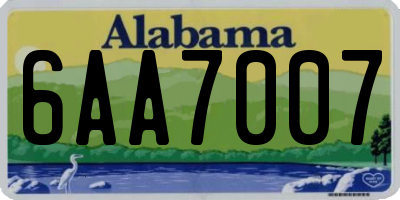 AL license plate 6AA7007
