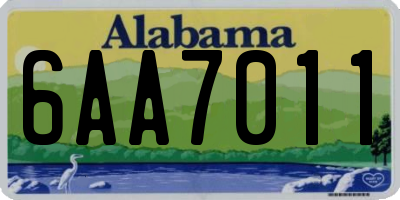AL license plate 6AA7011