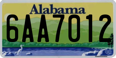 AL license plate 6AA7012