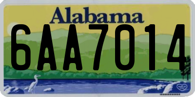 AL license plate 6AA7014