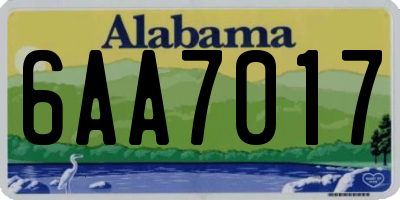 AL license plate 6AA7017