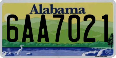 AL license plate 6AA7021