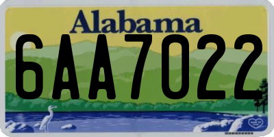AL license plate 6AA7022