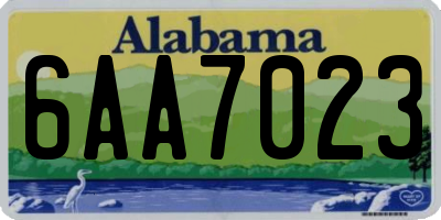 AL license plate 6AA7023