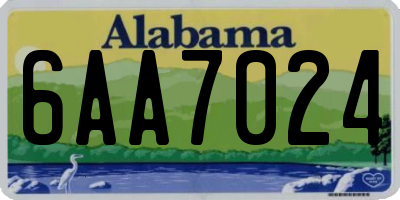 AL license plate 6AA7024
