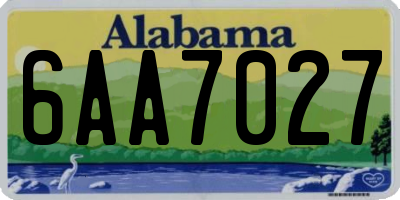 AL license plate 6AA7027