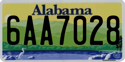 AL license plate 6AA7028