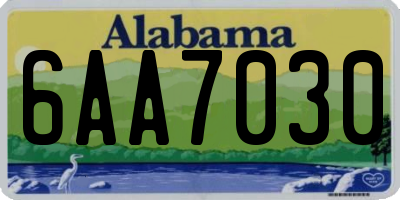 AL license plate 6AA7030